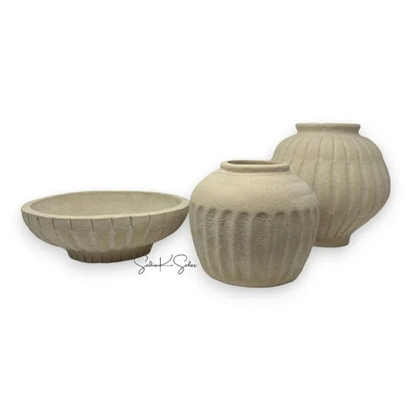 Threshold Studio McGee Ceramic Carved‎ Bowl Cream Tan - Target
